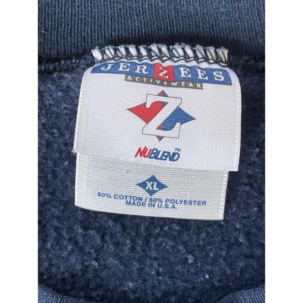 Jerzees Mens Extra Large Sweatshirt Navy Blue Vintage 90s‎ NuBlend Made in USA